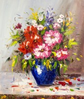 Pictură Oil Paintings Spring Bouquet (FLW15000948)