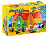 Set de construcție Playmobil 1.2.3: My Take Along Farm (PM6962)