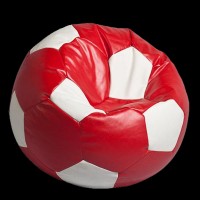 Puf Relaxtime Football medium Red&White