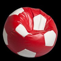 Fotoliu puf Relaxtime Football medium Red&White