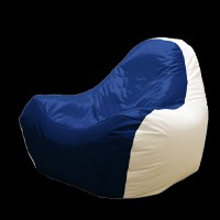 Puf Relaxtime HiPoly White&Blue