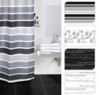 Занавеска для ванной Bathroom Solutions Black/White 180x180cm (18400)