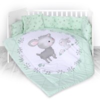 Lenjerie de pat pentru copii Lorelli Lily Ranforce Lamb Green (20800144101)