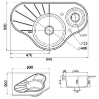 Chiuvetă de bucătărie Fabiano Arc 94x58x15 Alpine White imaginea #2 — magazin online Desire.md
