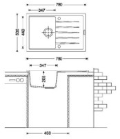 Кухонная мойка Fabiano Classic 78x50 Beton фото №2 — интернет-магазин Desire.md
