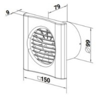 Ventilator de perete Ventika Echo Bis 100 Q Grafite