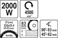 Дисковая пила Yato YT-82153 фото №4 — интернет-магазин Desire.md