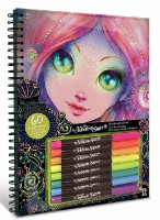 Carte de colorat pentru copii Nebulous Stars Black Pages Coloring Book (11111)