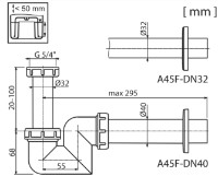 Sifon pentru bideu Alcaplast A45F-DN40 (6016)