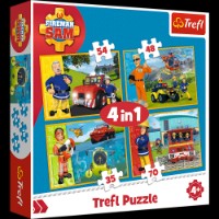 Puzzle Trefl 4in1 Fireman Sam to the rescue prism fireman sam (34311)