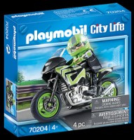 Figura Eroului Playmobil City Life: Motorcycle With Rider (70204)