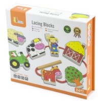 Joc educativ Viga Lacing Blocks Farm (59548)