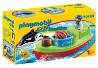 Navă Playmobil 1.2.3: Fisherman with Boat (PM70183)