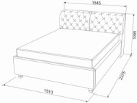 Кровать Ambianta Frankfurt 1.4m Gray