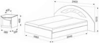 Кровать Ambianta Inter-2 + 2 Bedside Table Bardolino