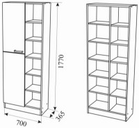 Шкаф Ambianta Bravo 700x1770mm Cremona with shelves фото №2 — интернет-магазин Desire.md