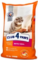 Сухой корм для кошек Клуб 4 лапы Adult Cats Veal 14kg