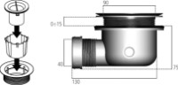 Sifon pentru cada-duș Ideal Standard Ultraflat S (K936367)