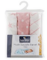 Plapumă pentru bebeluși Lorelli Muslin Swaddle Blanket 80x80cm Trio Pink Mix (10340101901)