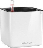 Ghiveci Lechuza Cube Glossy 14 White
