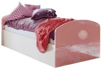 Детская кровать Миф Юниор-2 Розовый Метал/Дуб Белёный