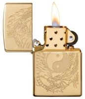 Зажигалка Zippo 49024 High Polish Brass Tiger & Dragon Design фото №3 — интернет-магазин Desire.md