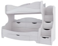 Детская кровать SV-Мебель Акварель 1 2яр Ясень Анкор Светлый/Белая Матовая Цветы