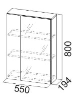 Настенный шкаф SV-Мебель Визит 1 с зеркалом Дуб Сонома/Сосна Джексон