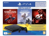 Consolă de jocuri Sony PlayStation 4 Slim 1Tb + Bundle (CUH-2208B/GTS/HZD CE/SpiderM/PS+3M)