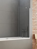 Шторка для ванной New Trendy Soleo Bathtub Screen Hinged 90x140cm P-0032 (15613)