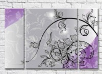 Картина ArtPoster Abstract branches from patterns on a Gray background (3565130)