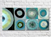 Картина ArtPoster Abstract canvas Turquoise colored circles 2 (3417490)