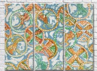 Картина ArtPoster Abstract circles on a Blue background (3499059)