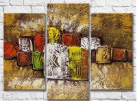Картина ArtPoster Abstract drawing on the Yellow/Green wall (3499103)