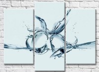 Картина ArtPoster Abstract figures from water on a Blue background (3499104)