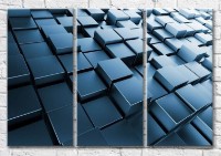 Картина ArtPoster Abstract geometry 3D, Blue cubes (3499056)