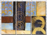 Картина ArtPoster Abstract illustration Blue with gold (3499080)