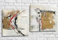 Pictură ArtPoster Abstraction canvas Gray/Red and Black (3417492)