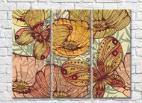 Картина ArtPoster Abstraction from butterflies and poppy flowers (500036)
