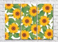 Картина ArtPoster Abstraction from flowers and Green leaves of sunflowers (500051)