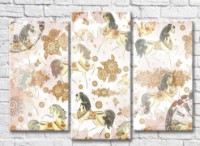 Картина ArtPoster Abstraction from flowers and horses on a light background (3565181)