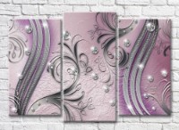 Картина ArtPoster Abstraction from Silver patterns and rhinestones on a Lilac background (3565180)