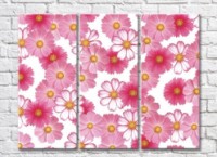 Картина ArtPoster Abstraction of Pink flowers on a White background (500048)