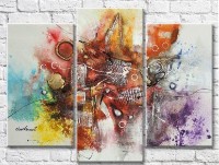 Картина ArtPoster Abstraction on a marine theme in Red and Yellow colors (3499109)