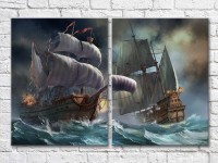 Картина ArtPoster Two ships during a sea storm (3453722)