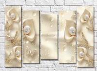 Картина ArtPoster Beige calla lilies with pearls and diamonds on a splash background (3551913) фото №1 — интернет-магазин Desire.md