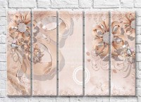 Картина ArtPoster Beige flowers from jewelry on a Beige background (3551880)