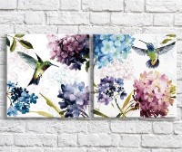 Картина ArtPoster Bird colibri on a background of colorful flowers (3467759)