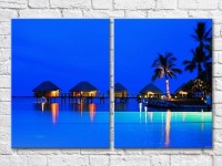 Картина ArtPoster Bungalow in the evening light (3453714)