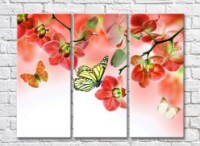 Картина ArtPoster Butterflies among the branches of Coral orchids (500059)
